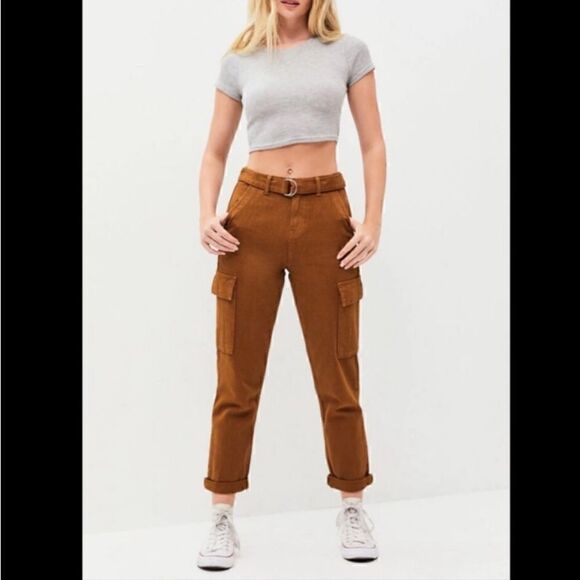 PacSun Brown Cargo Utility Carpenter Pants Size 27 - Picture 3 of 13